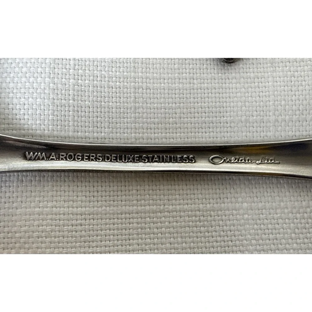 Wm A Rogers Deluxe Stainless Mansfield Amadeus Oneida LTD 9 Soup Dinner Spoons